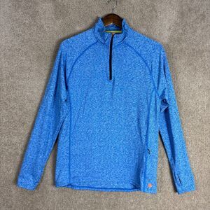 Bonobos Good Sport Shirt Men's Medium M Blue Slim Fit 1/4 Zip Pulllover Athletic